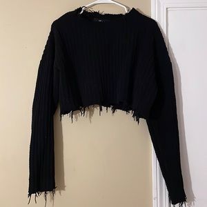 Cropped black sweater